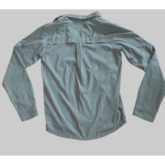 REI Green Shirt Boys XL (18) Button Down Roll Tab Sleeve Vented Boy Scout - Picture 6 of 10